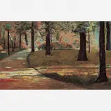 Belmiro de Almeida, v"Manhã do mês de maio no Jardim de Luxemburgo", ÓLEO SOBRE MADEIRA