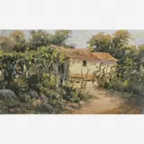 Libindo Ferrás, Casebre 1877 - 1951, ÓLEO SOBRE MADEIRA