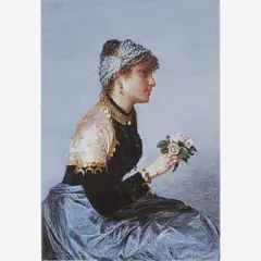 Dama com buquê de rosas by Achille Mollica, ÓLEO SOBRE TELA, offered Mar 2002