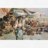 Vicenzo Irolli, Feira Napolitana,1860 - 1949, ÓLEO SOBRE TELA