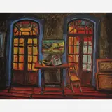 Ivan Marquetti, Mesa, Rádio e Portas,1941, ÓLEO SOBRE TELA