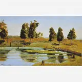Pedro Weingärtner, Paisagem com Represa,1853 - 1929