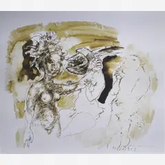 Mulher e Monstros by Grassmann, Desenho e colagem sobre papel, offered May 2001