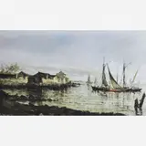 Giovanni Battista Castagneto, Faluas ancoradas na Ponta do Caju - Rio