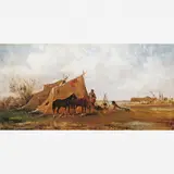 Juan León Pallière, El fogon de los arrieros,(c. 1860), ÓLEO SOBRE MADEIRA