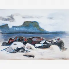 Pedras na Praia,( c.1950 ) by Mario Zanini, Pastel, offered Aug 2000