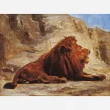 Pedro Américo, Leão,(c. 1895), ÓLEO SOBRE CARTÃO