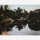 Paisagem com Lago by Augusto Rodrigues Duarte, ÓLEO SOBRE MADEIRA, offered Aug 2000