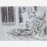 Oswaldo Goeldi, A Visita, (c.1950)