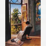 Uma Mulher Costurando by José Maria de Medeiros, ÓLEO SOBRE TELA, offered May 2000