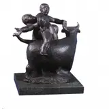 José Pedrosa, Grupo com Figuras e Touro, c.1948, Escultura de bronze