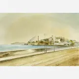 Henrique Goldschmidt, AV. BEIRA MAR - RJ, ( C.1920 ), Aquarela