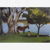 José Pancetti, PAISAGEM COM CRIANÇAS CAVALO