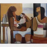 MATERNIDADE by Di Cavalcanti, Óleo sobre tela, offered Dec 1999
