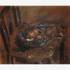 CESTINO BLEU by De Pisis, ÓLEO SOBRE MADEIRA, offered Dec 1999