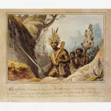 Chefe de Bororenos conduzindo sua tropa by Jean-Baptiste Debret, Aquarela, offered Aug 1999
