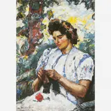 Henrique Cavalleiro, Yvonne Tricotando,(c.1940)