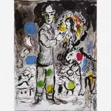 Marc Chagall, Peasant With Bouquet