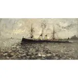 Giovanni Battista Castagneto, Encouraçado na Baía da Guanabara,(c.1897)