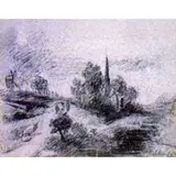 John Constable, Landscape, Carvão sobre papel