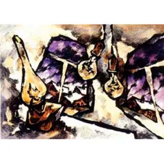 Oscar Rabin, Sob a Lâmpada - Aldeia Russa, Litografia aquarelada