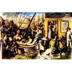 Cena de Porto,(c.1945) by Di Cavalcanti, Aquarela e nanquim sobre papel, offered Aug 1998