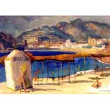 Kaminagai, Riviera, (c.1950), Óleo sobre cartão colado em madeira
