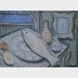 Alberto da Veiga Guignard, Peixe, Frutas e Objetos em Cima de uma Mesa