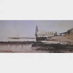 Enseada com Edificação e Barcos by Giovanni Battista Castagneto, ÓLEO SOBRE TELA, offered May 1997
