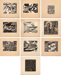 Axl Leskoschek, 10 xilogravuras, 1935, xilogravuras