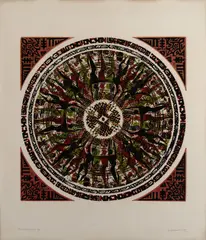 Mandala by Odetto Guersoni, 1985, xilogravura, offered Sep 2026