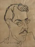 Clóvis Graciano, Auto Retrato, 1930, nanquim sobre papel