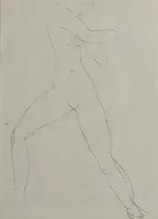 Nu Feminino by Victor Brecheret, 1950, desenho, offered Sep 2026