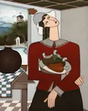 Tony Lima, Mulher com Cajus, 2008, acrílica sobre tela