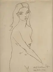 Di Cavalcanti, Figura Feminina, 1967, grafite sobre papel