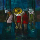 Harry Elsas, Lavadeiras, óleo sobre tela