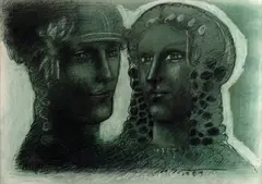 Marcelo Grassmann, Sem Título, 1984, ecoline com lapis carvão sobre papel