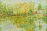 Cirton Genaro, Um Pequeno Barquinho no Lago de Monet em Giverny, 2019, óleo sobre tela