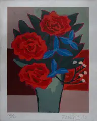 Vaso de Flor by Chen Kong Fang, 1990, serigrafia, offered Sep 2026