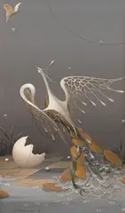 Ninho dos Pássaros Mágicos I by Roni Brandão, 1983, óleo sobre tela, offered Sep 2026