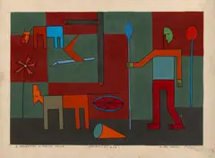 Dionísio del Santo, Variação II, 1986, guache sobre cartão