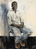 Missionário Paulinho ou o Pichador do Cristo by Panmela Castro, 2020, óleo sobre tela, offered Aug 2026