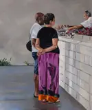 Rodrigo Bivar, Peixaria, 2023, óleo sobre tela