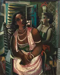Di Cavalcanti, Mulata Sentada Com Colares, 1940, óleo sobre tela