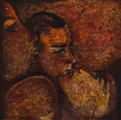 Rubens Gerchman, O Beijo, 1999, óleo sobre tela
