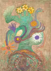 Niobe Xandó, Flores Fantásticas, 1990, óleo sobre tela