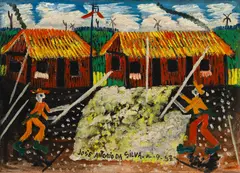José Antônio da Silva, Colheita de Algodão, 1957, óleo sobre tela