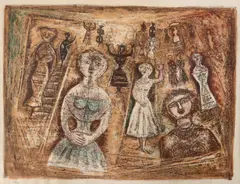 Massimo Campigli, Sem Título, 1958, litogravura