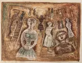Massimo Campigli, Sem Título, 1958, litogravura