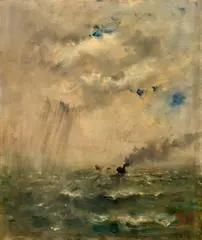 Alfred Stevens, Barco e Mar Revolto, óleo sobre tela